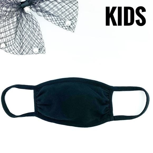KIDS COTTON FACE MASK - BLACK - Picture 2 of 7